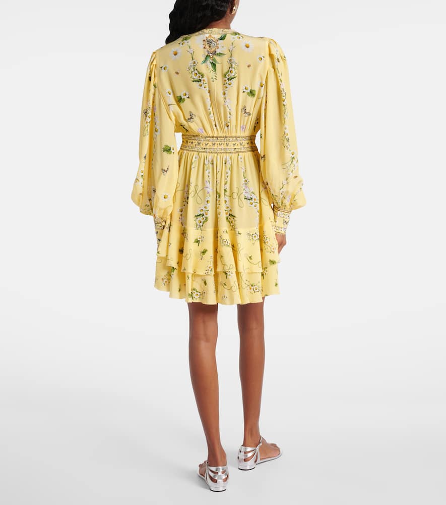 Daisy Chains embellished silk minidress