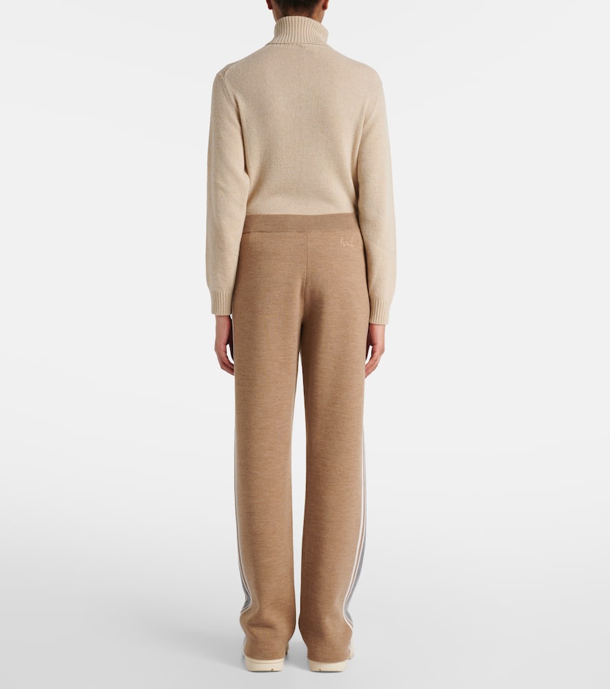 Benada striped wool-blend straight pants