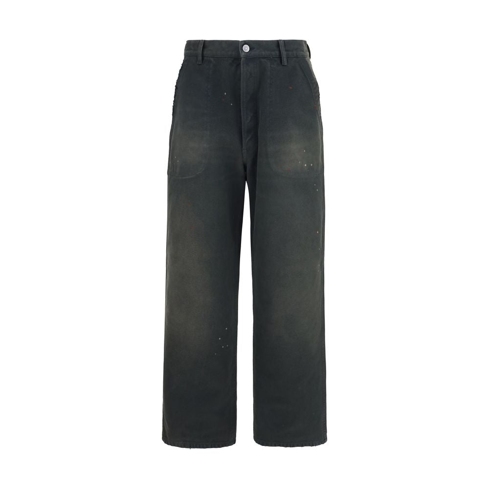 Double-Dye Cotton Trousers — Gray