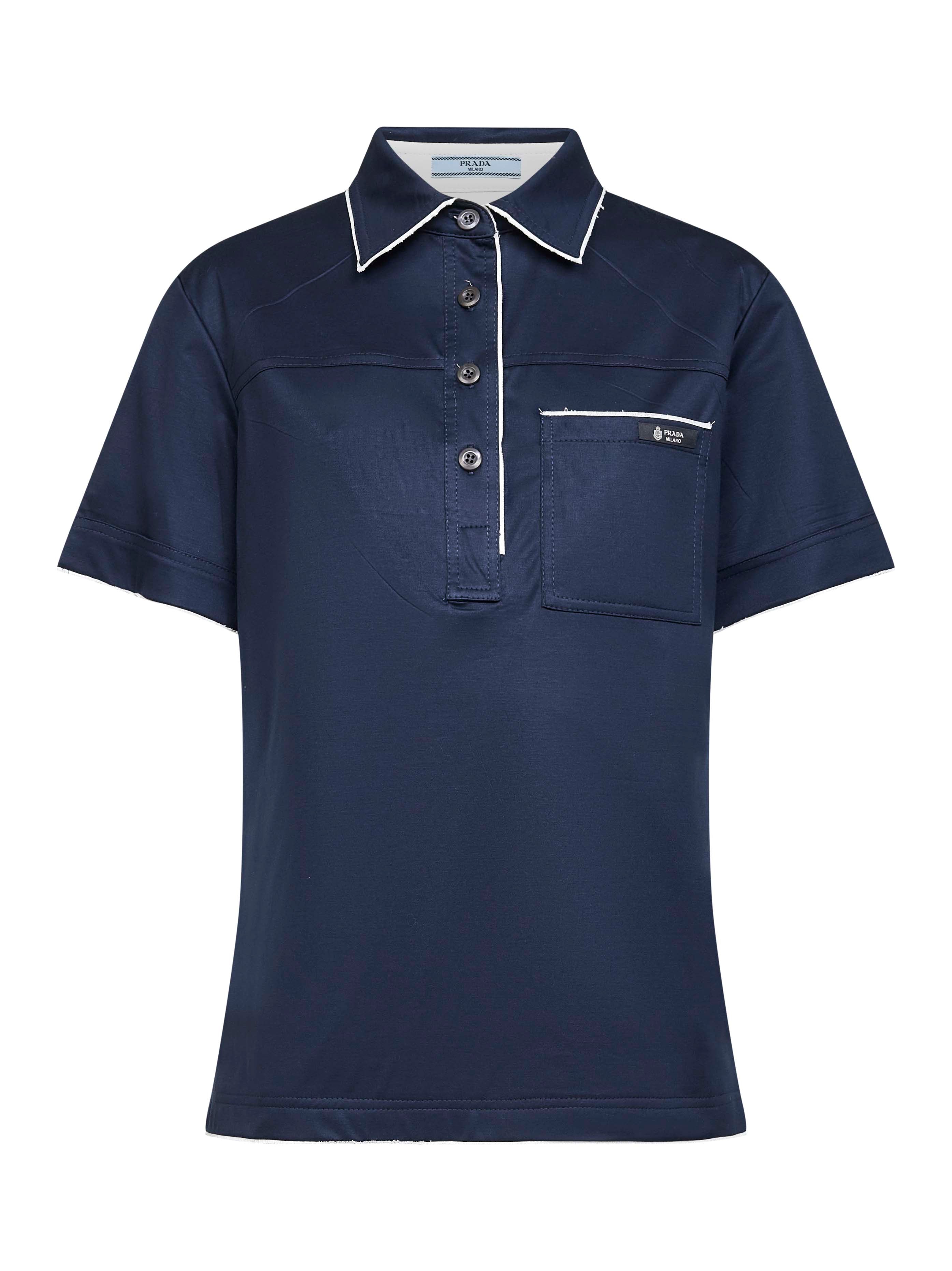 Lisle Cotton Polo Shirt — Navy