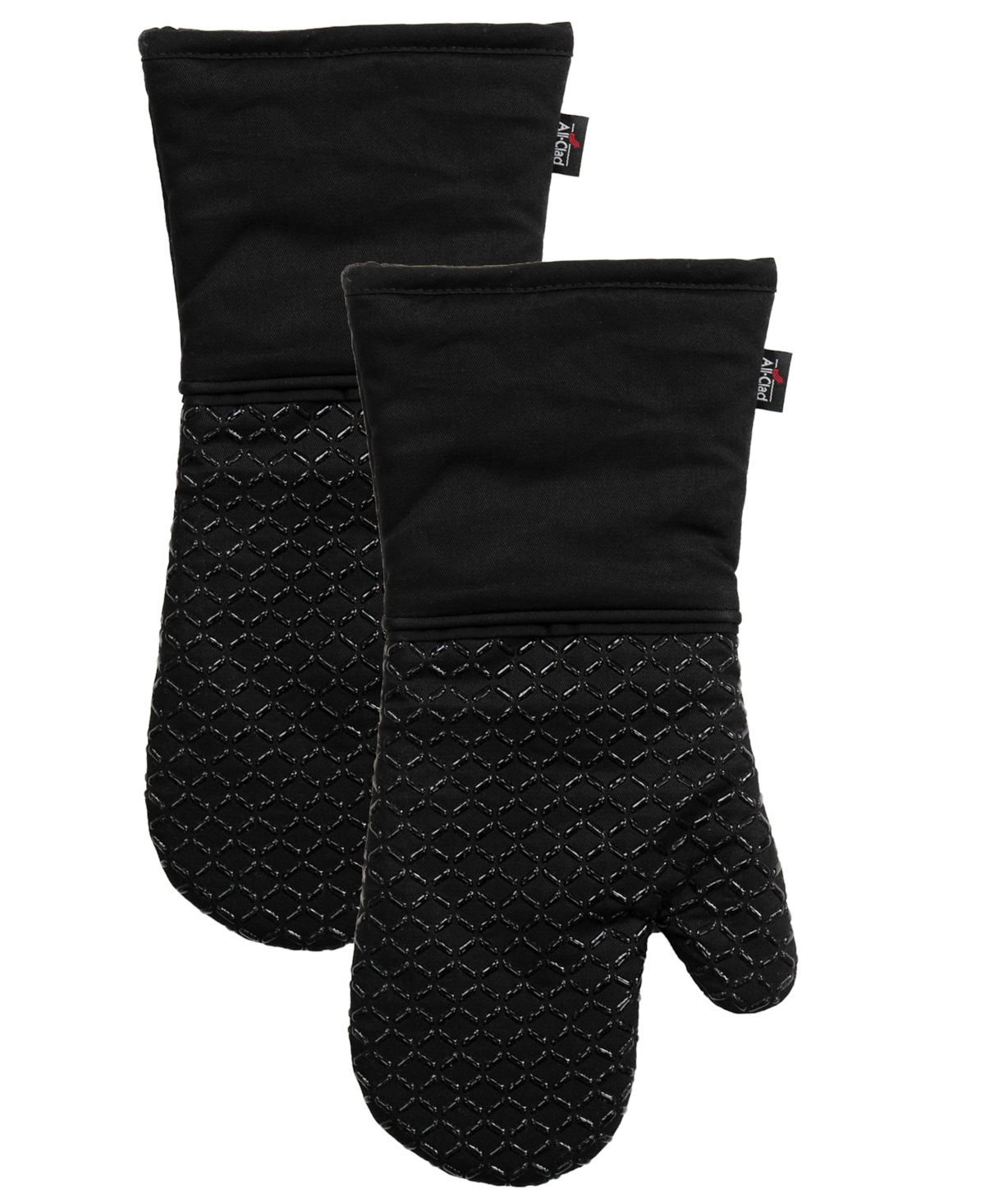 Ogee Silicone Cotton Oven Mitts, Set of 2 - Black