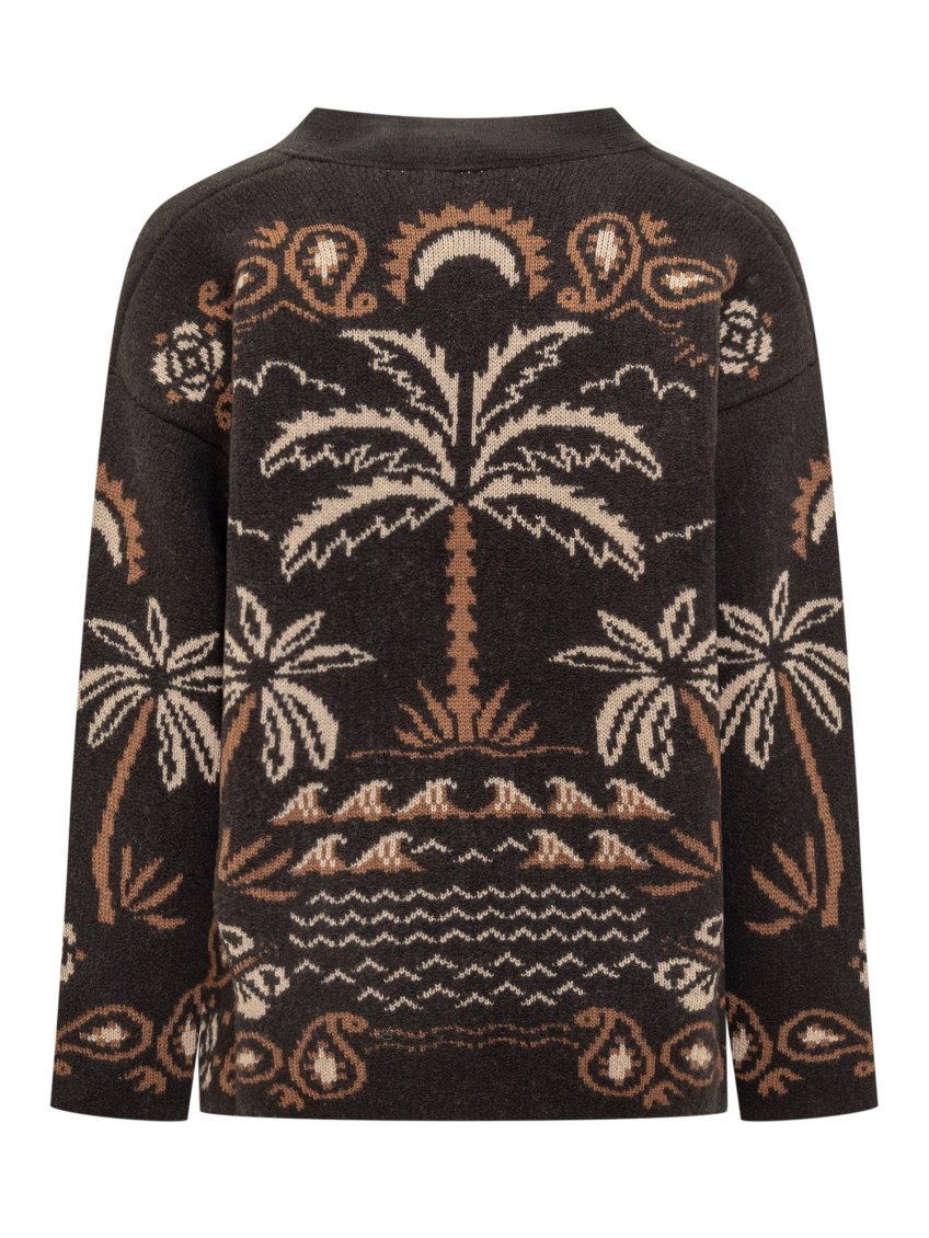 Glimpse Of Eden Palm-tree Paisley Cardigan