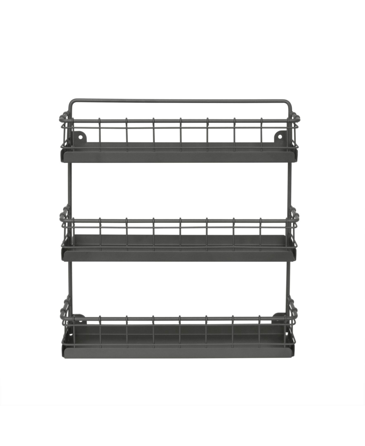 Vintage-like Living Wall Mount 3-Tier Spice Rack - Slate