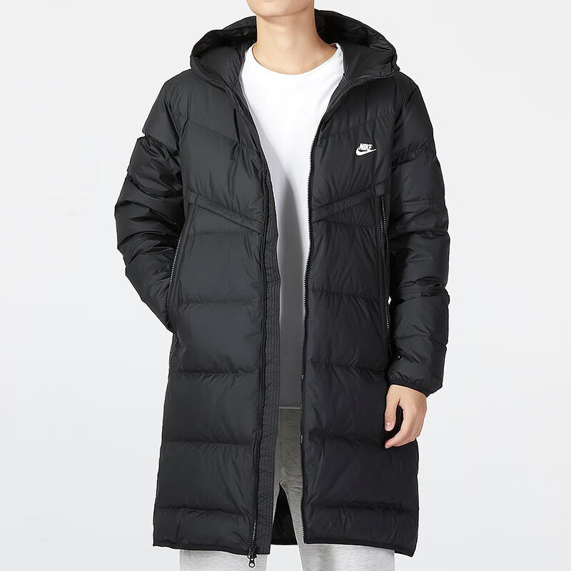 Hooded Puffer Long Coat 'Black'