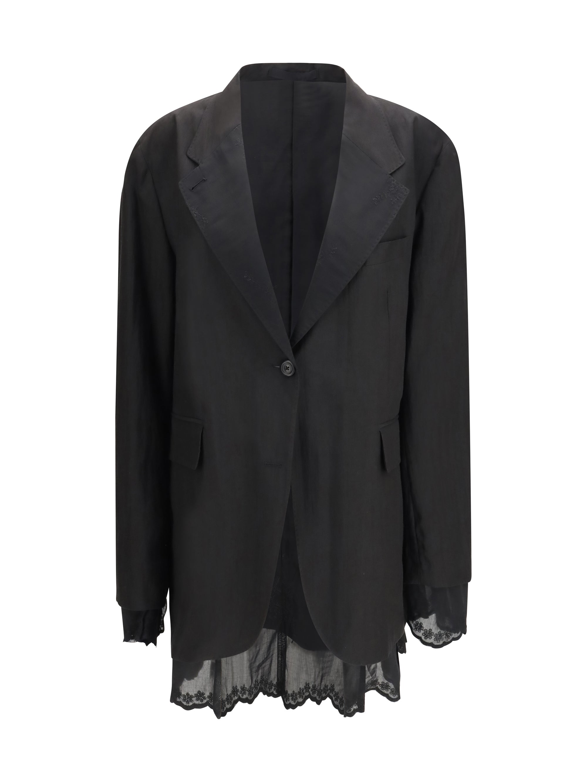 Reversible Drip Single Breasted Blazer — Black