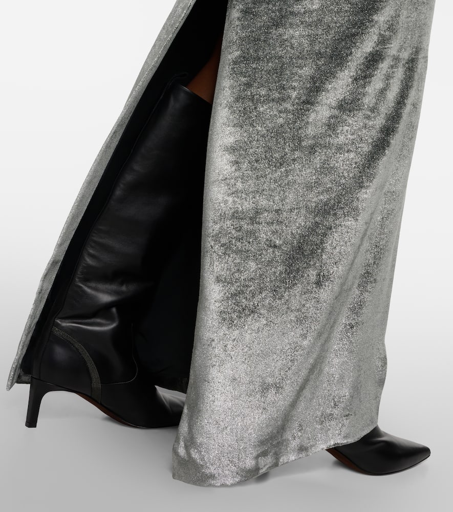 Brunello Cucinelli High-rise velvet maxi skirt