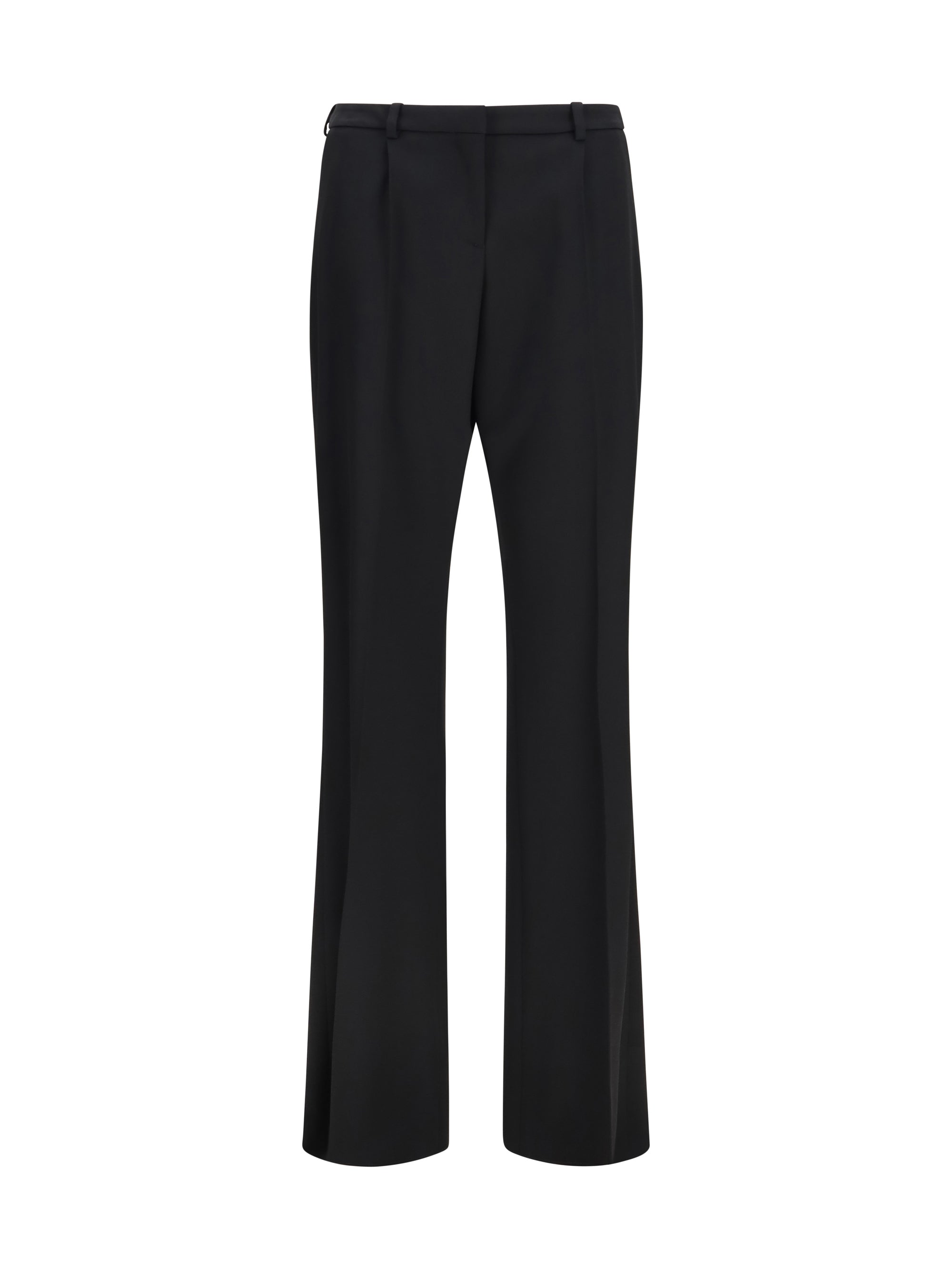 Stretch Wool Twill Trousers — Black