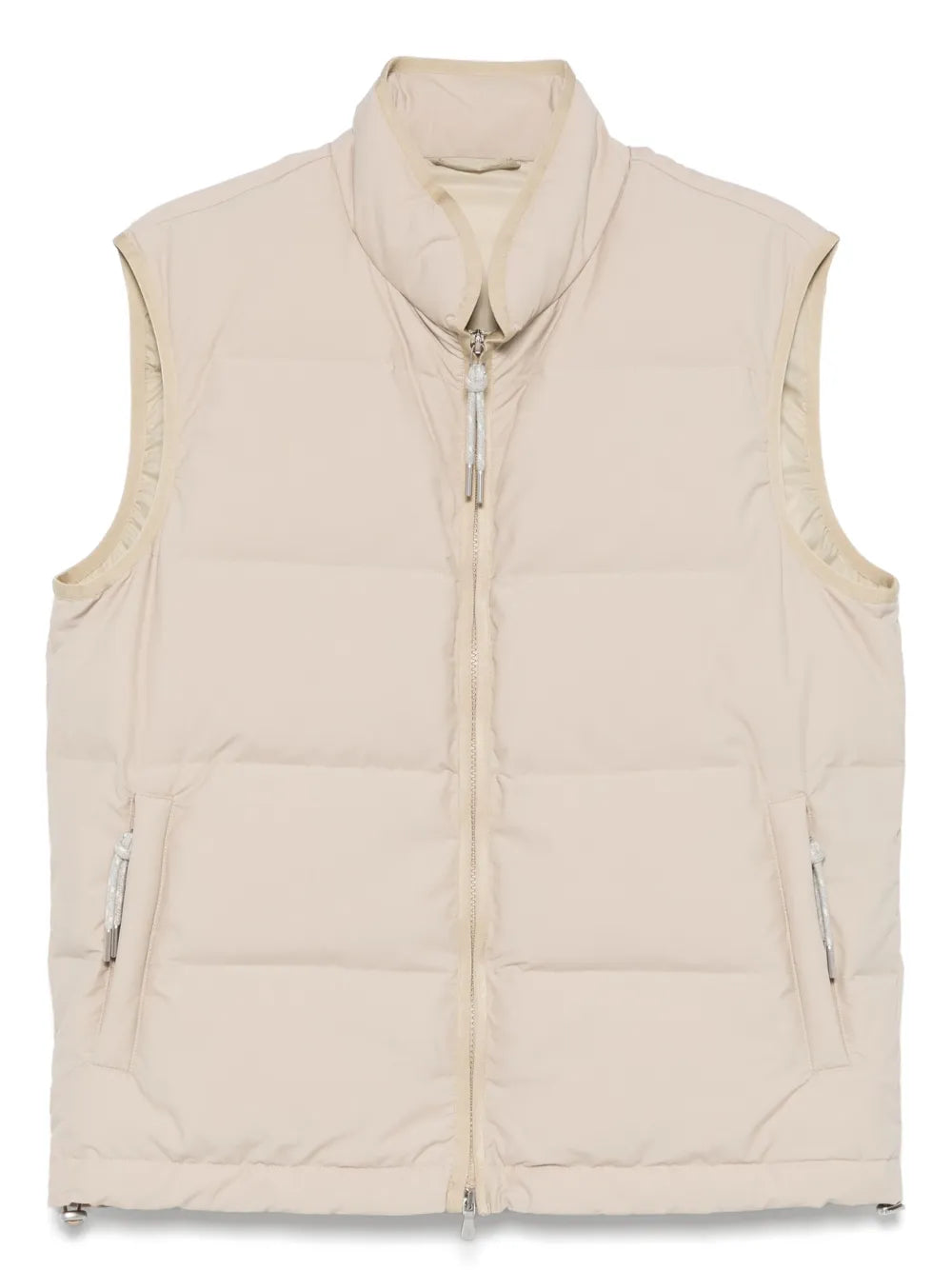 Wool-Blend Padded Gilet — Beige