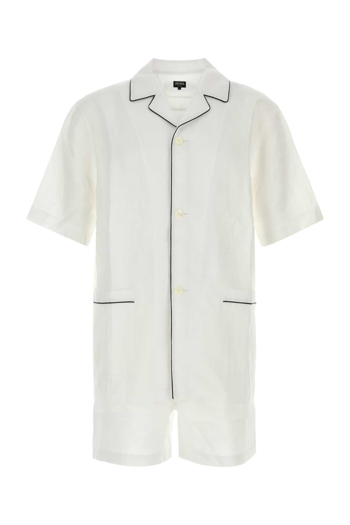 Linen Pajama Shirt — White