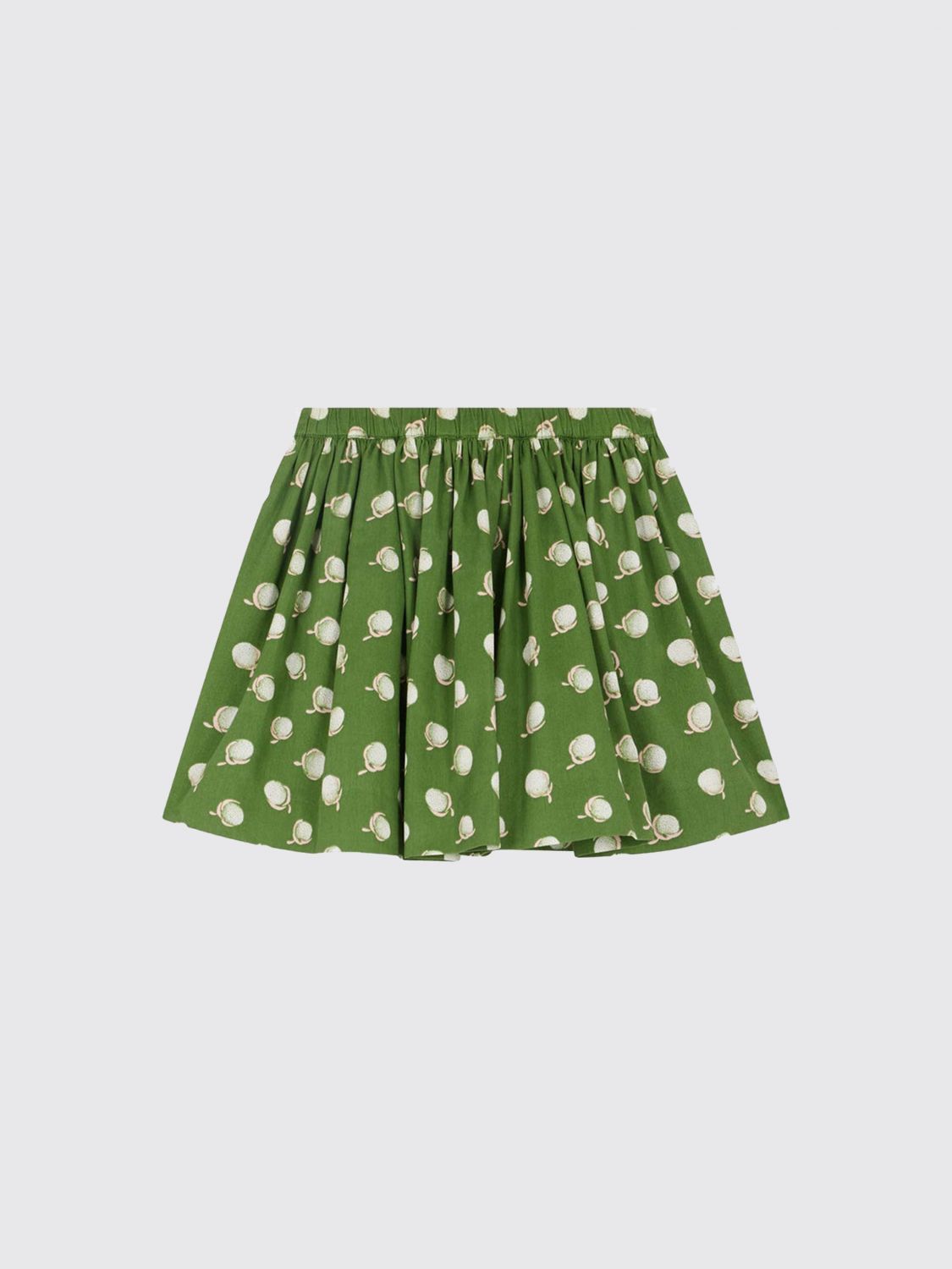 Cotton-print gathered skirt - Green
