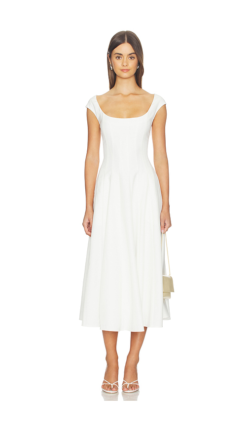 GUIZIO Leila Twill Dress in Ivory. - XXS also in S
