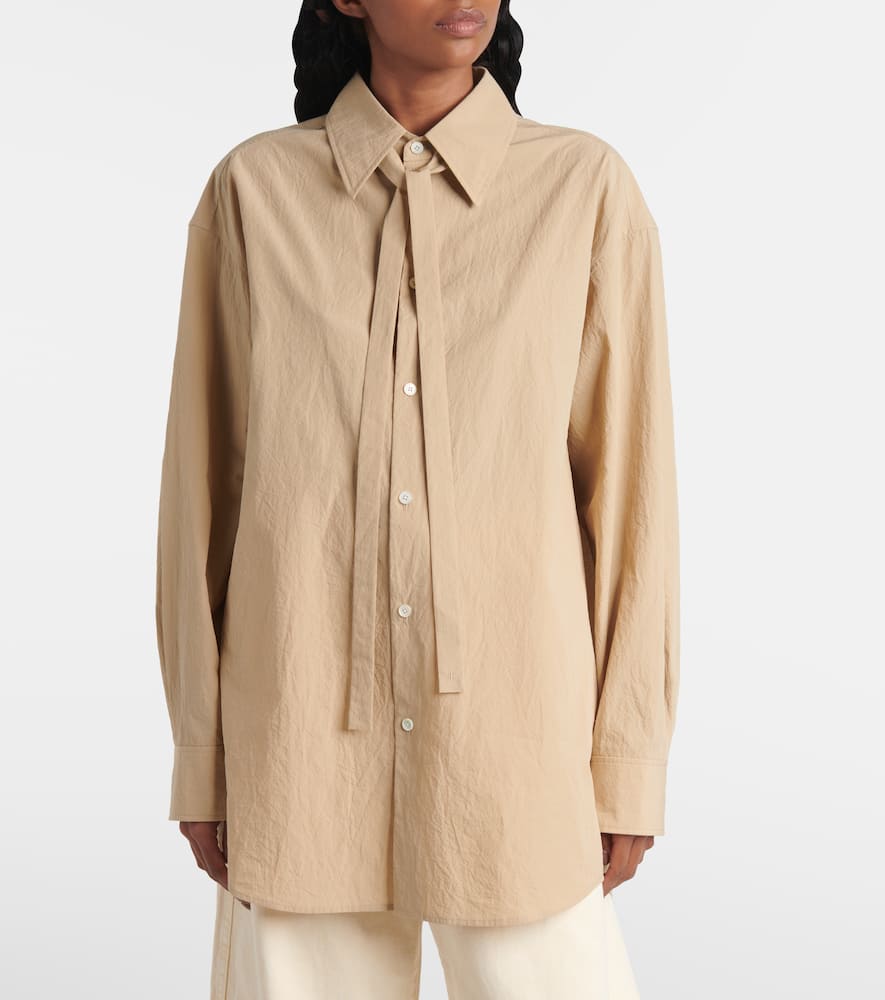 Tie-detail cotton shirt