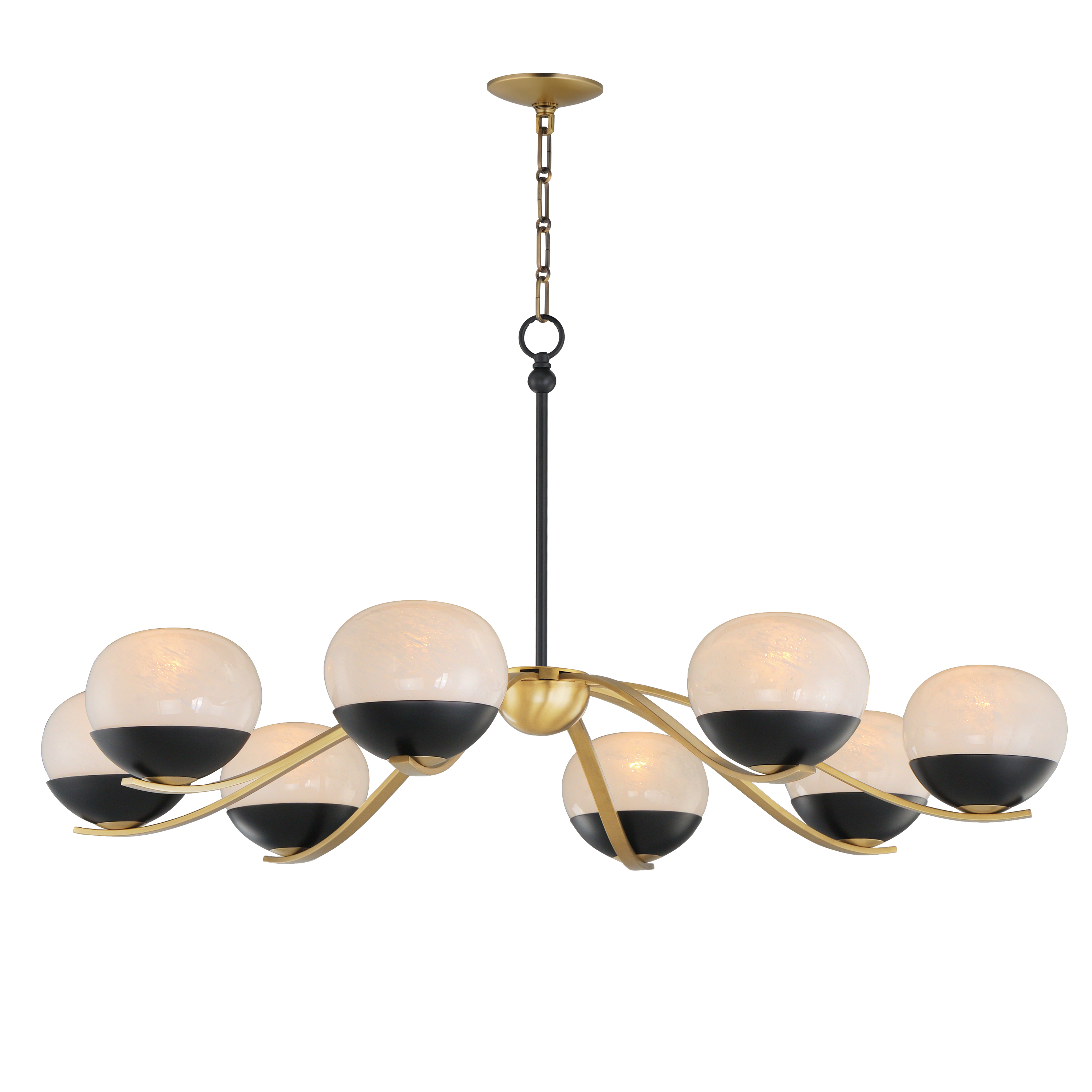 Black Natural Aged Brass Chandelier from the Lucerne Collection