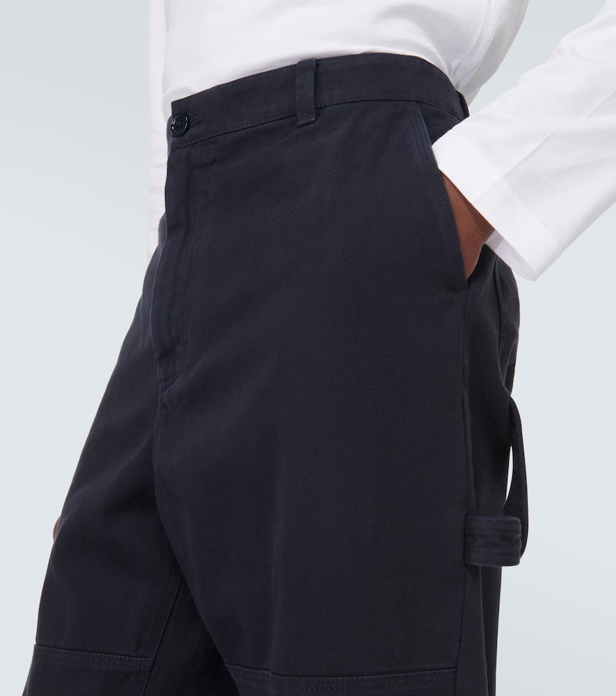 Mid-rise straight cotton pants