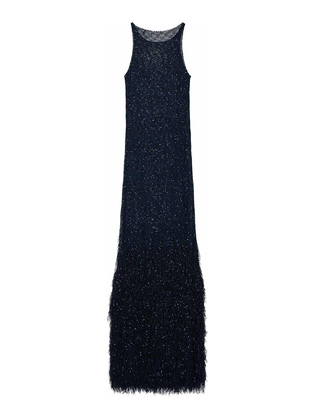 Long Sequined Knit Dress