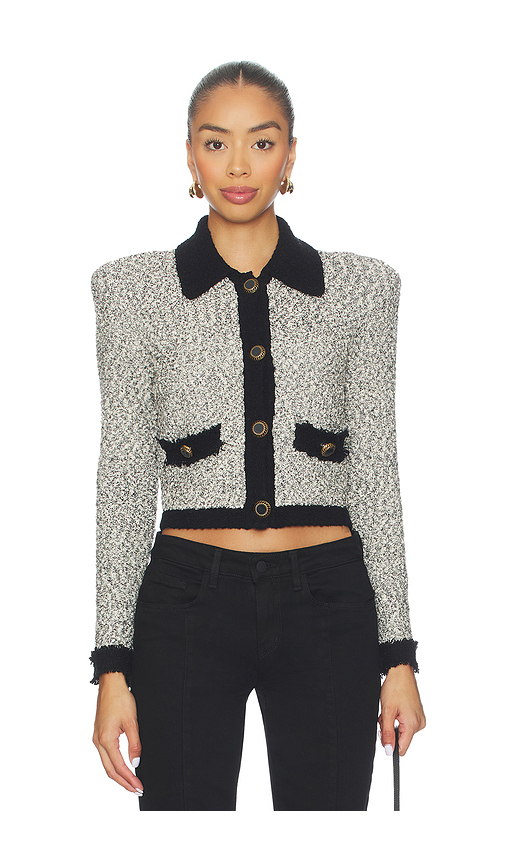 L'AGENCE Arielle Collared Jacket in Black,White. - L also in