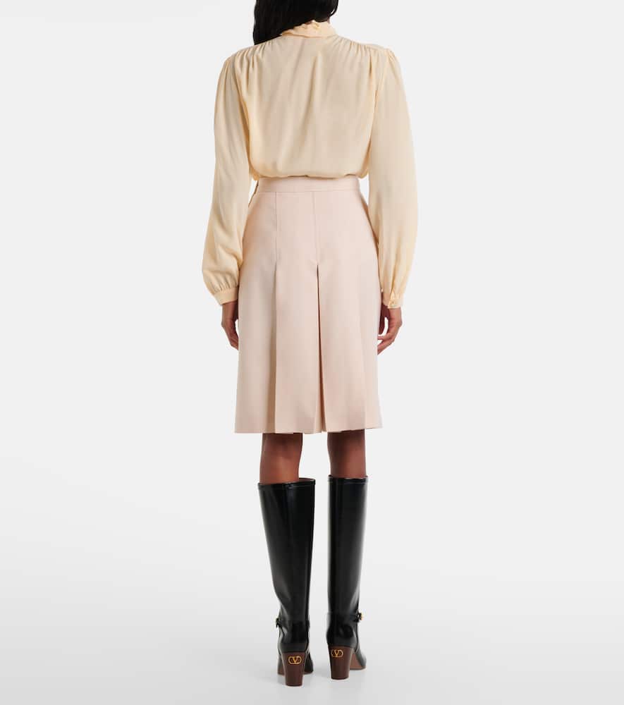 Virgin wool midi skirt