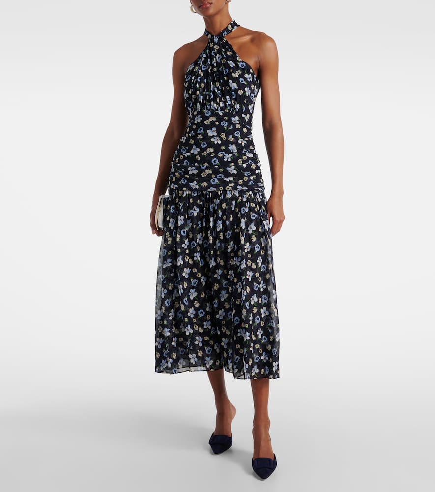 Brock halterneck silk midi dress