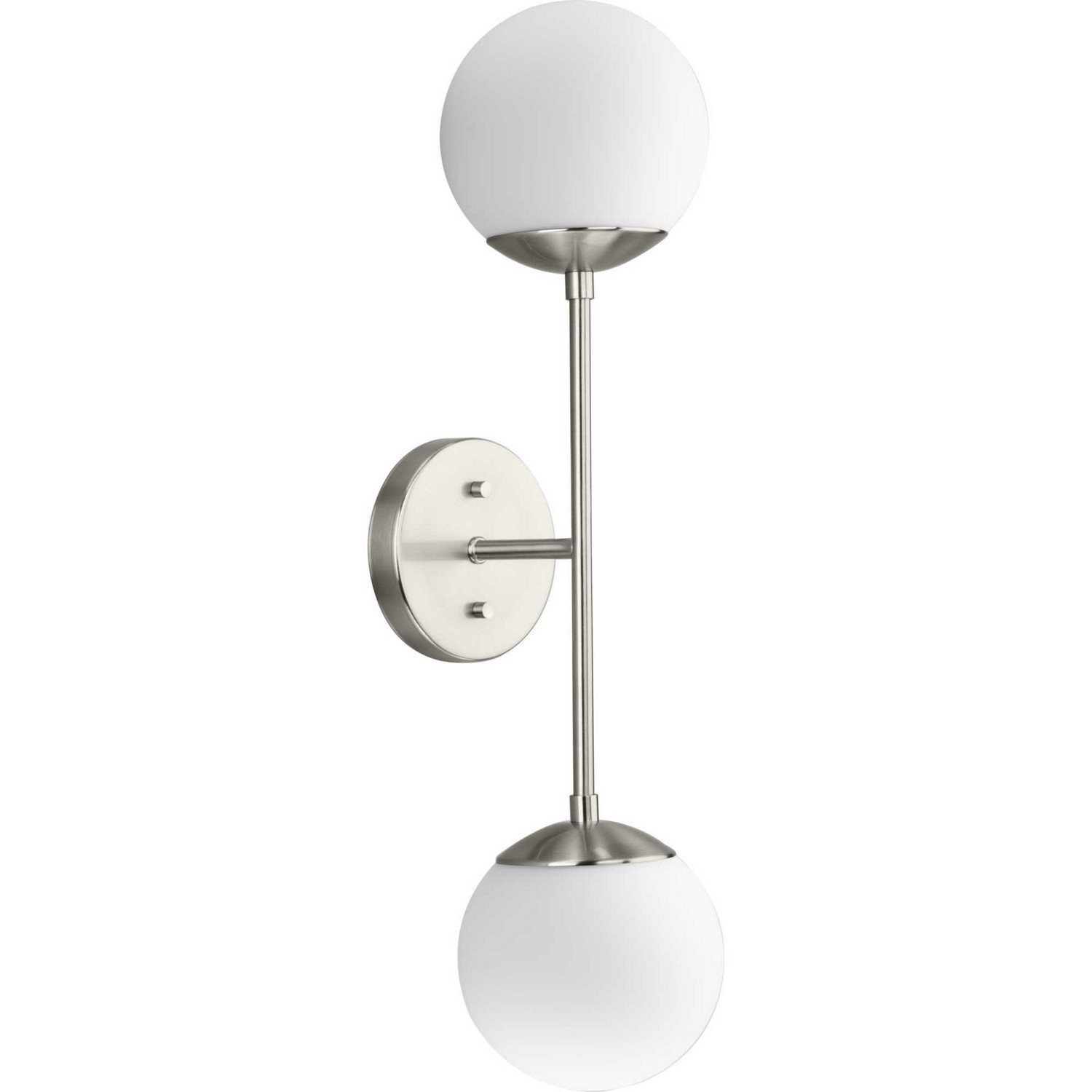 Brushed Nickel Two Light Wall Bracket from the Haas Collection