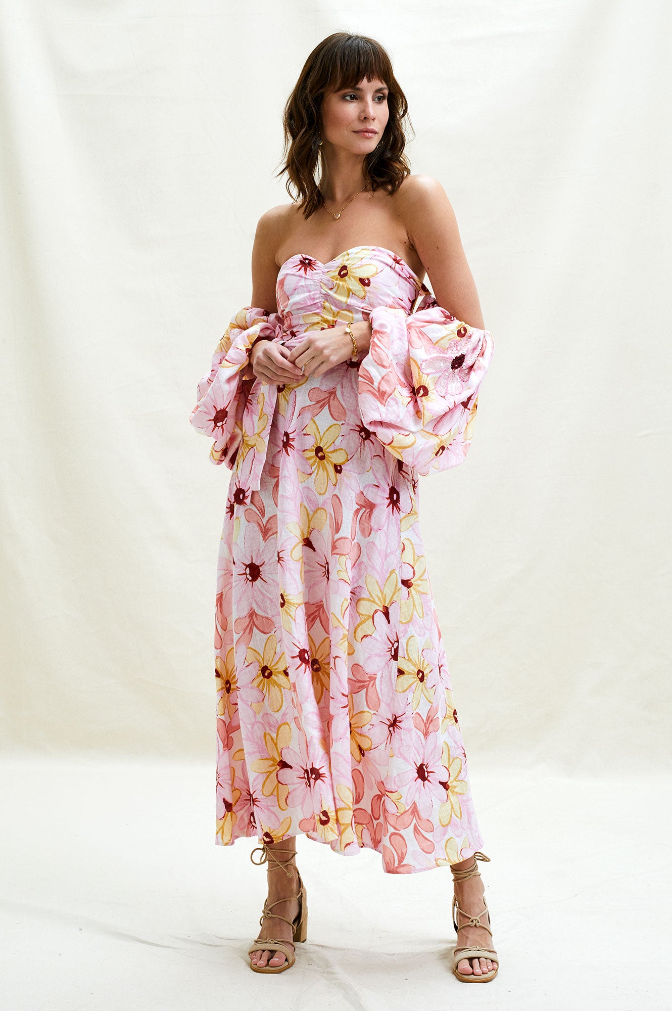 Emilia Linen Maxi Dress | Pink