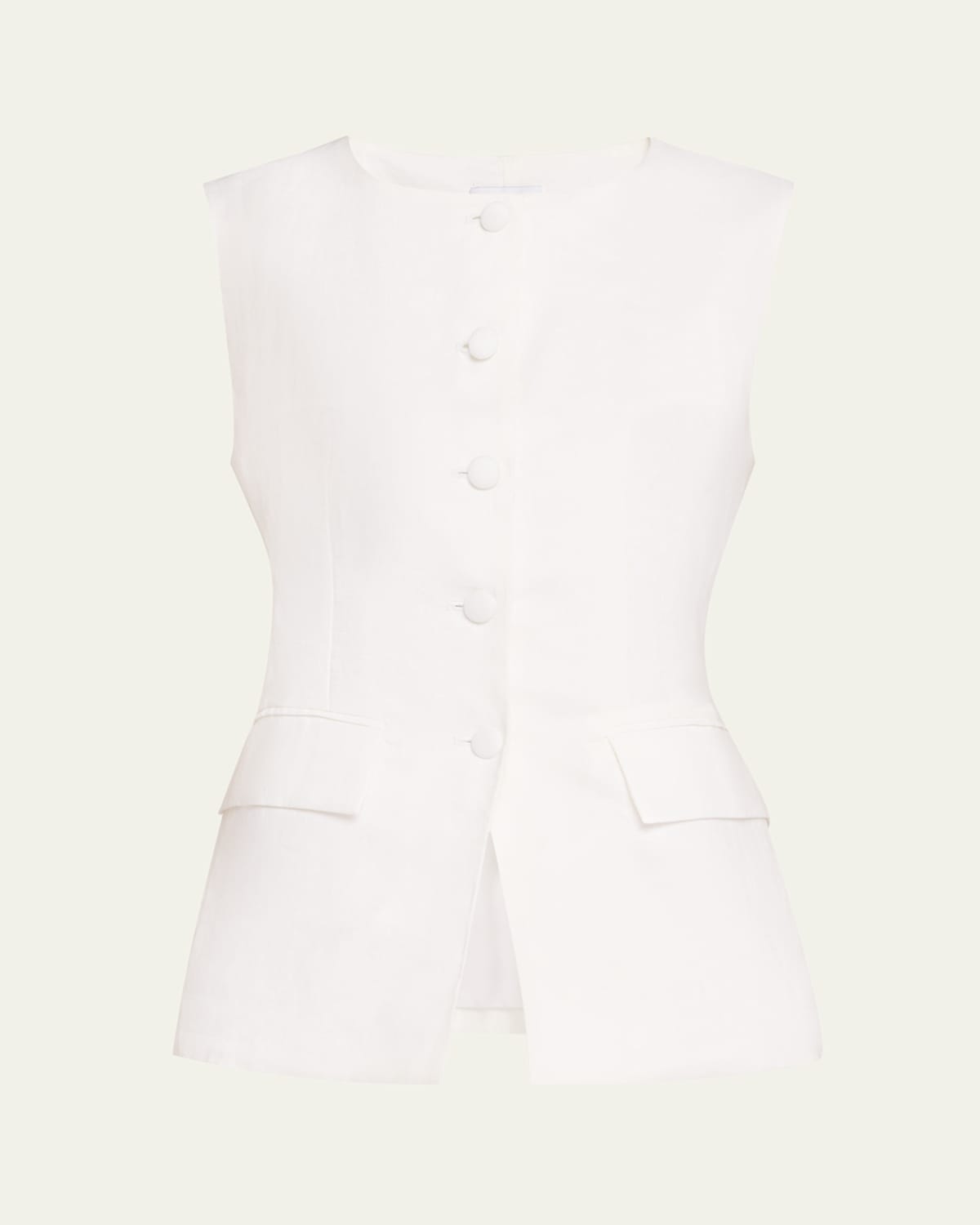 Button-Front Linen Vest