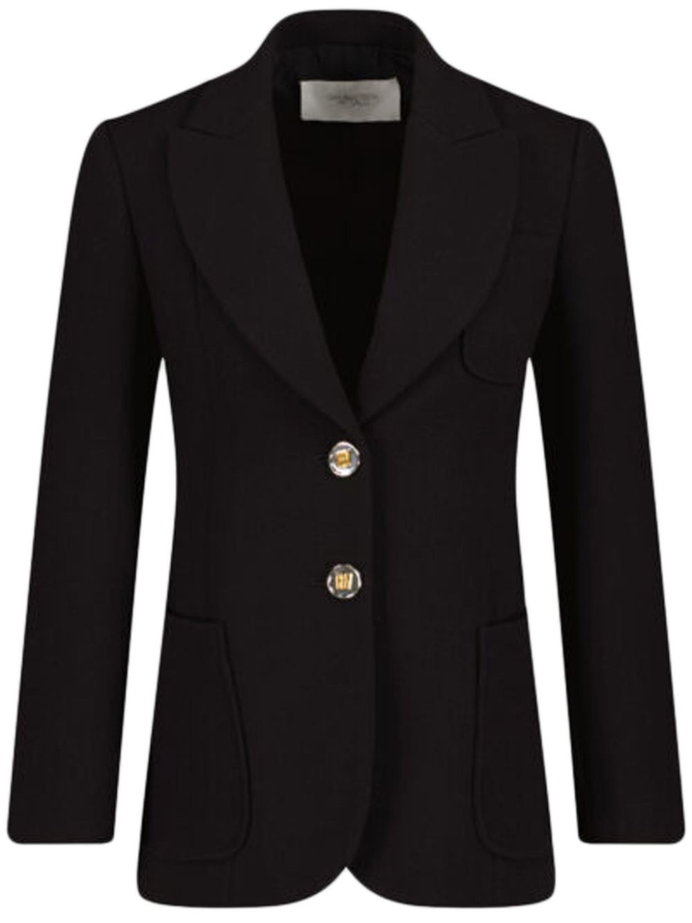 Embossed-buttons single-breasted blazer - Black