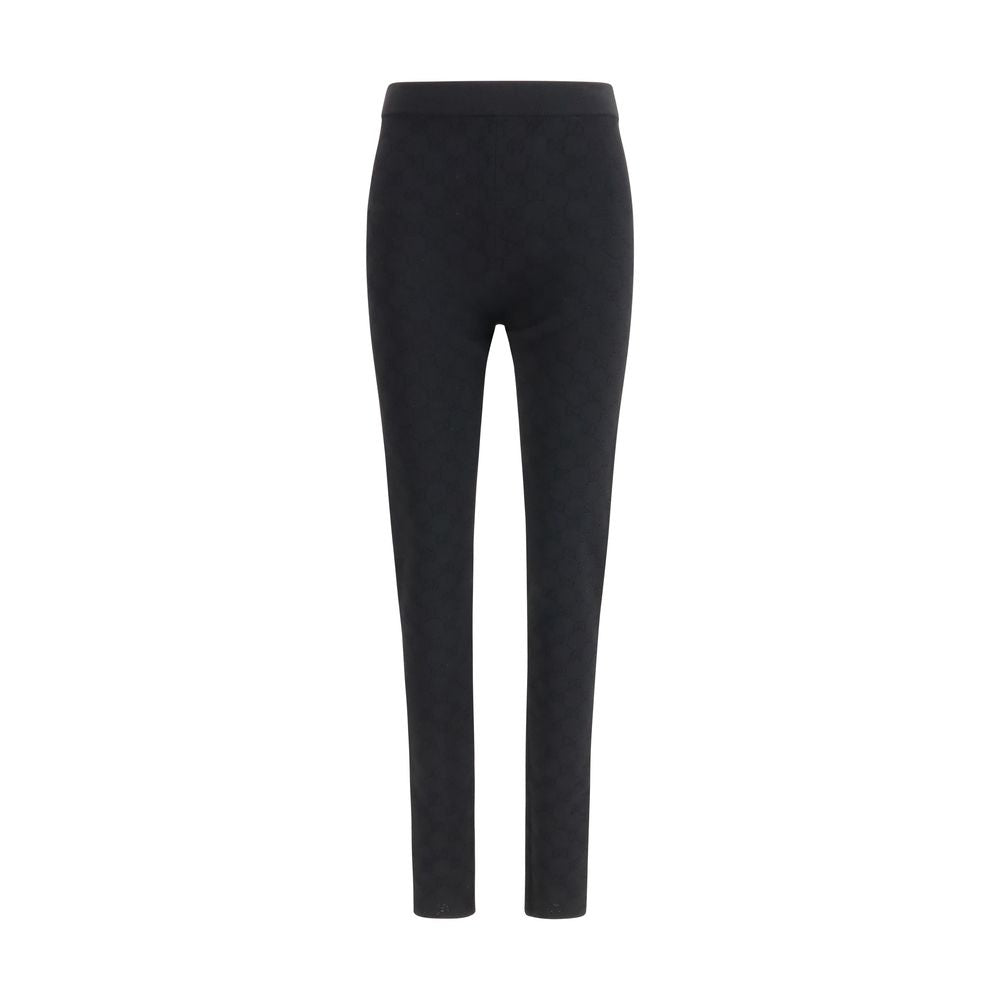 GG Jacquard Viscose Leggings — Black