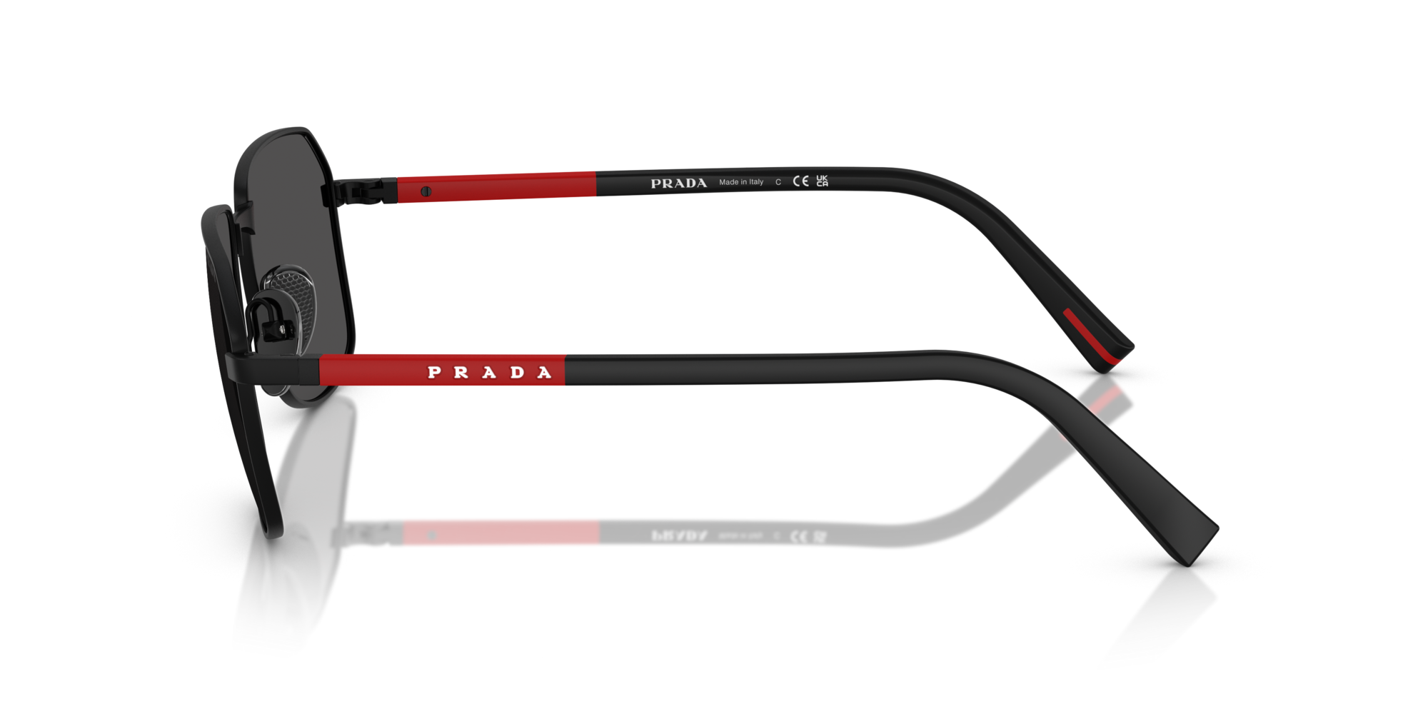Prada Linea Rossa Man Prada Linea Rossa PS A51S 1BO06F Sunglasses Metal Black Grey Squared Norma