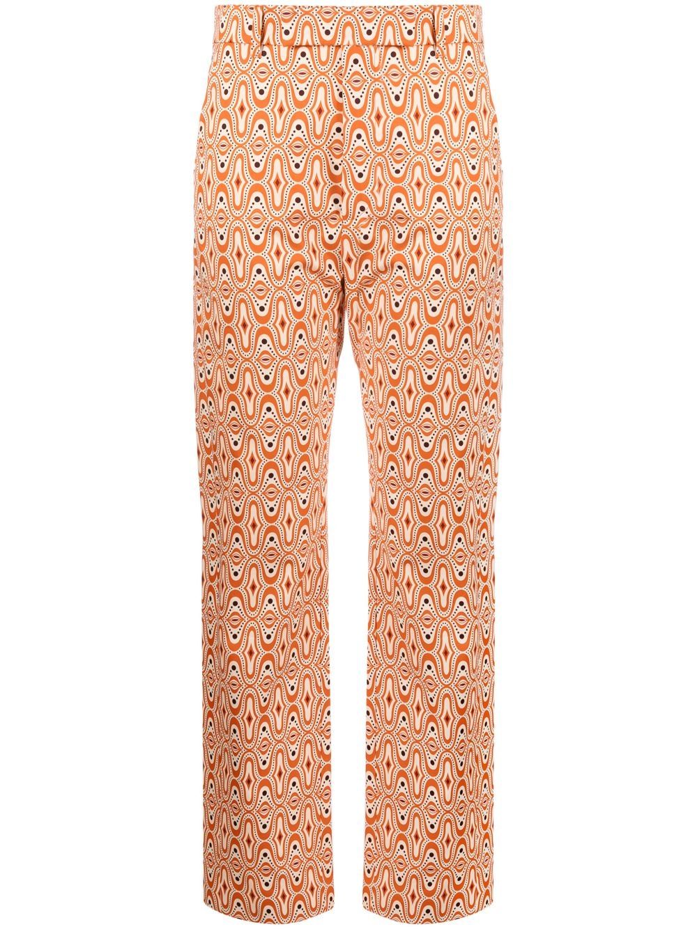 Abstract-print trousers - Orange