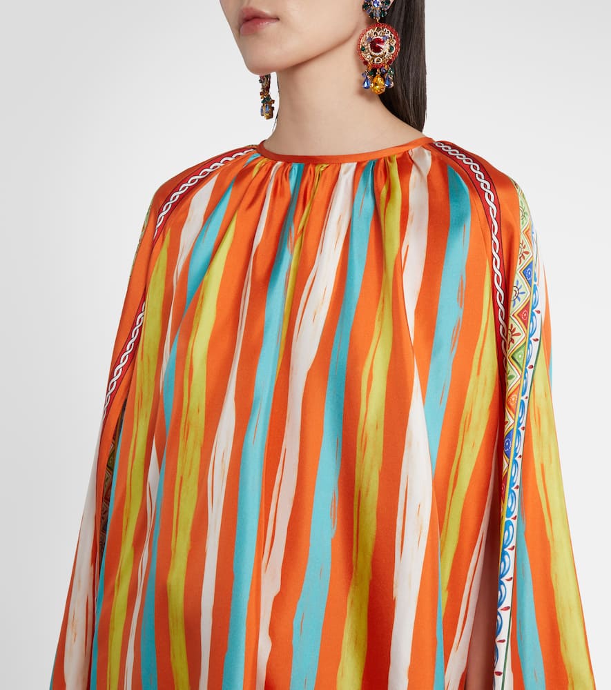 Oversized striped silk shirt
