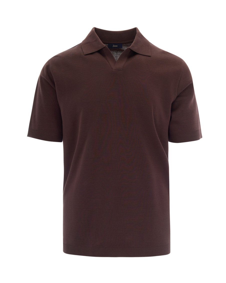 Herno - polo shirt collar ribbed cuffs short sleeve