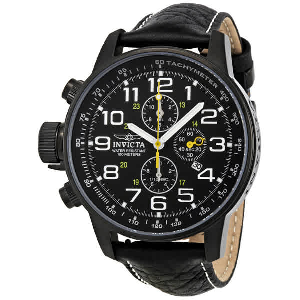 Lefty Chronograph Black Dial Black Leather Mens Lefty Watch 3332