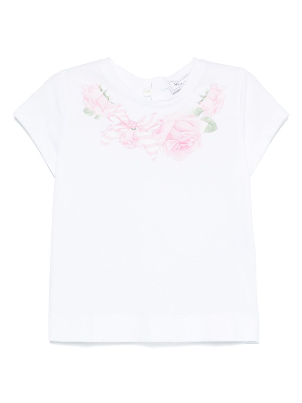 Rose-print T-shirt - White