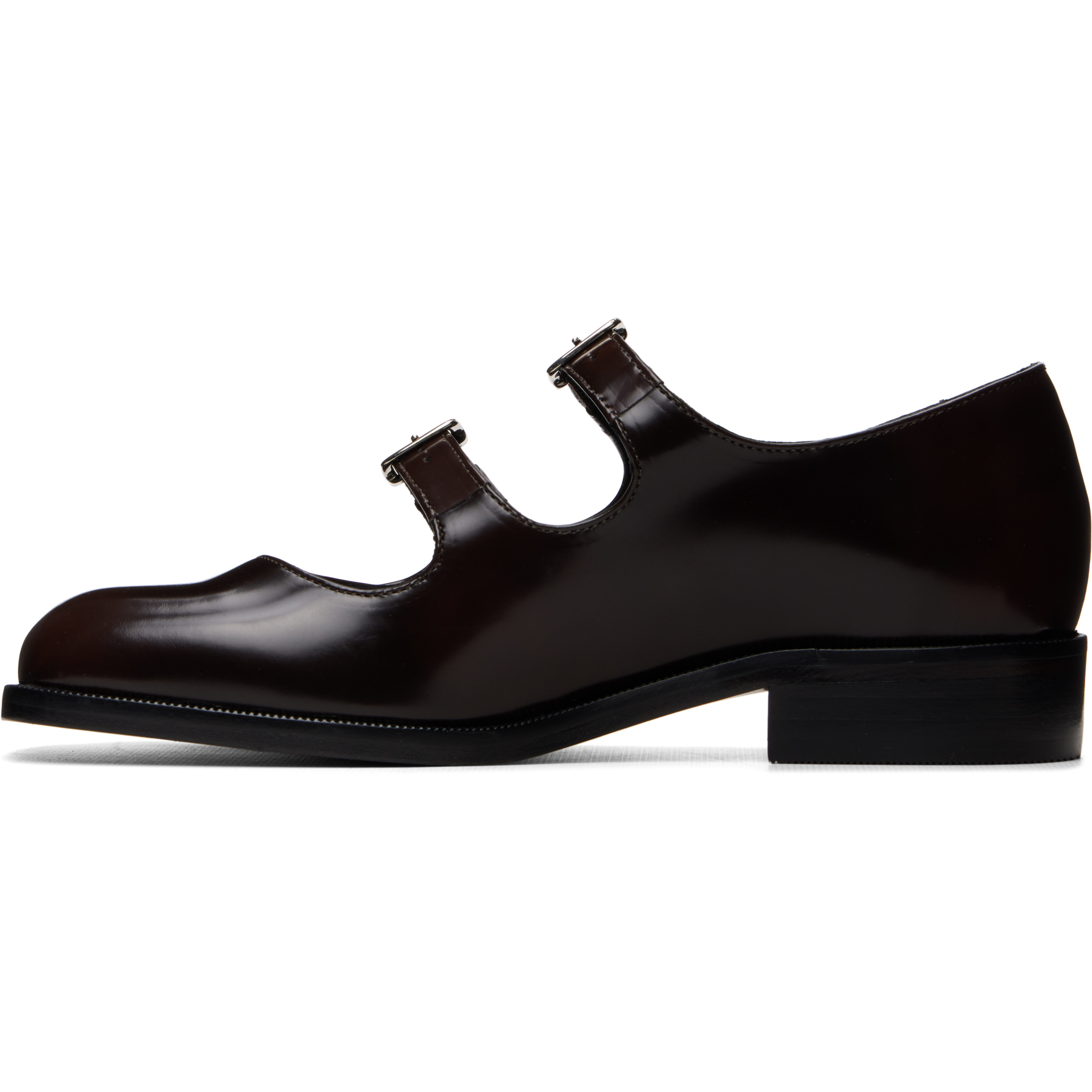 Brown Mary Jane Double Strap Welt Heels