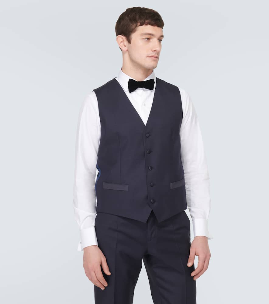 Wool and silk-blend vest