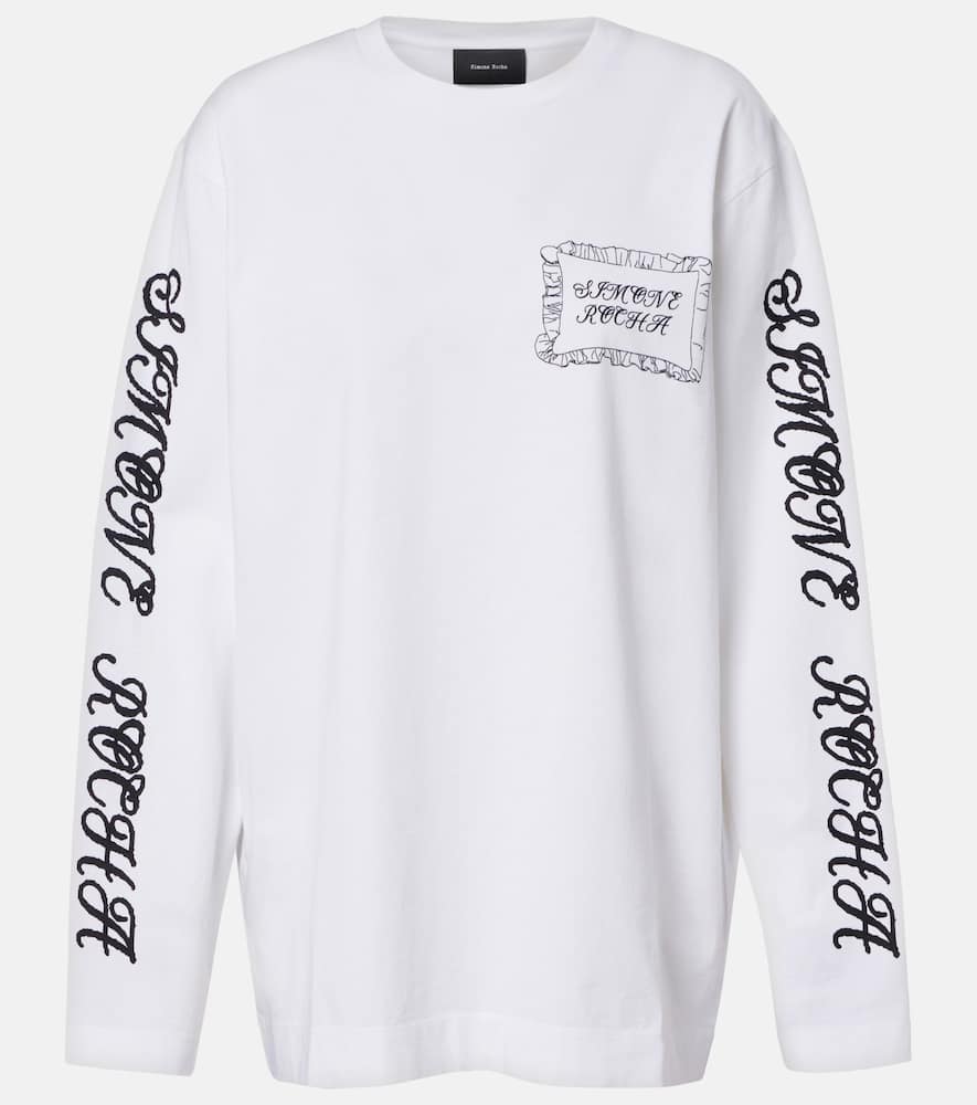 Printed cotton jersey top