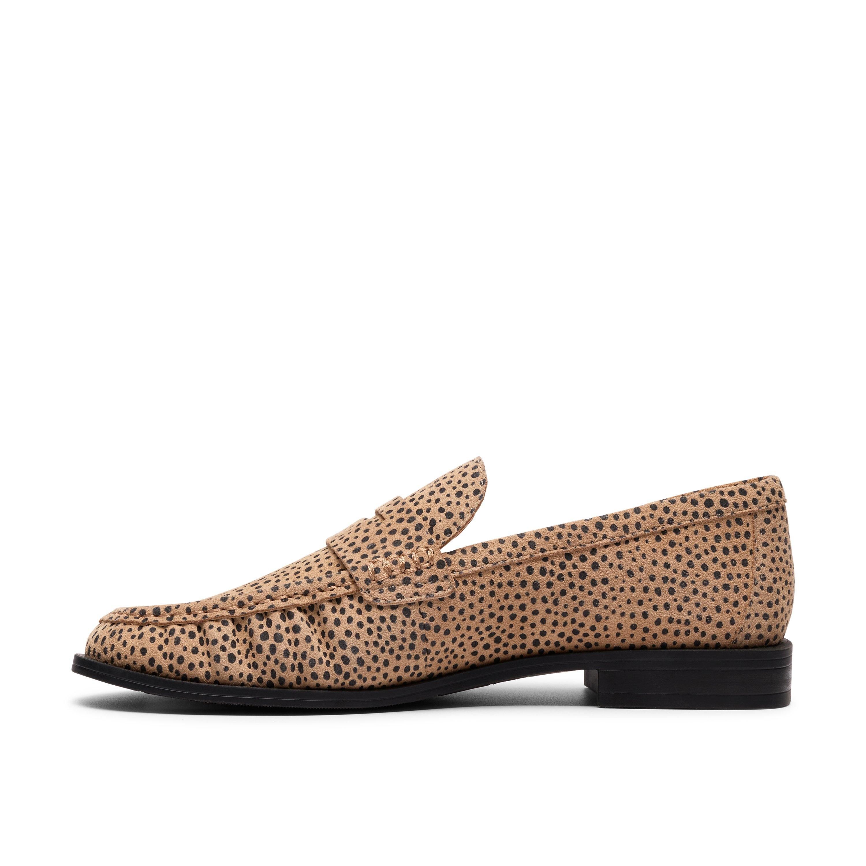 Clarks Women's Alixea Walk Animal Print Loafers, Slip Ons in Brown | : 6/Standard Fit