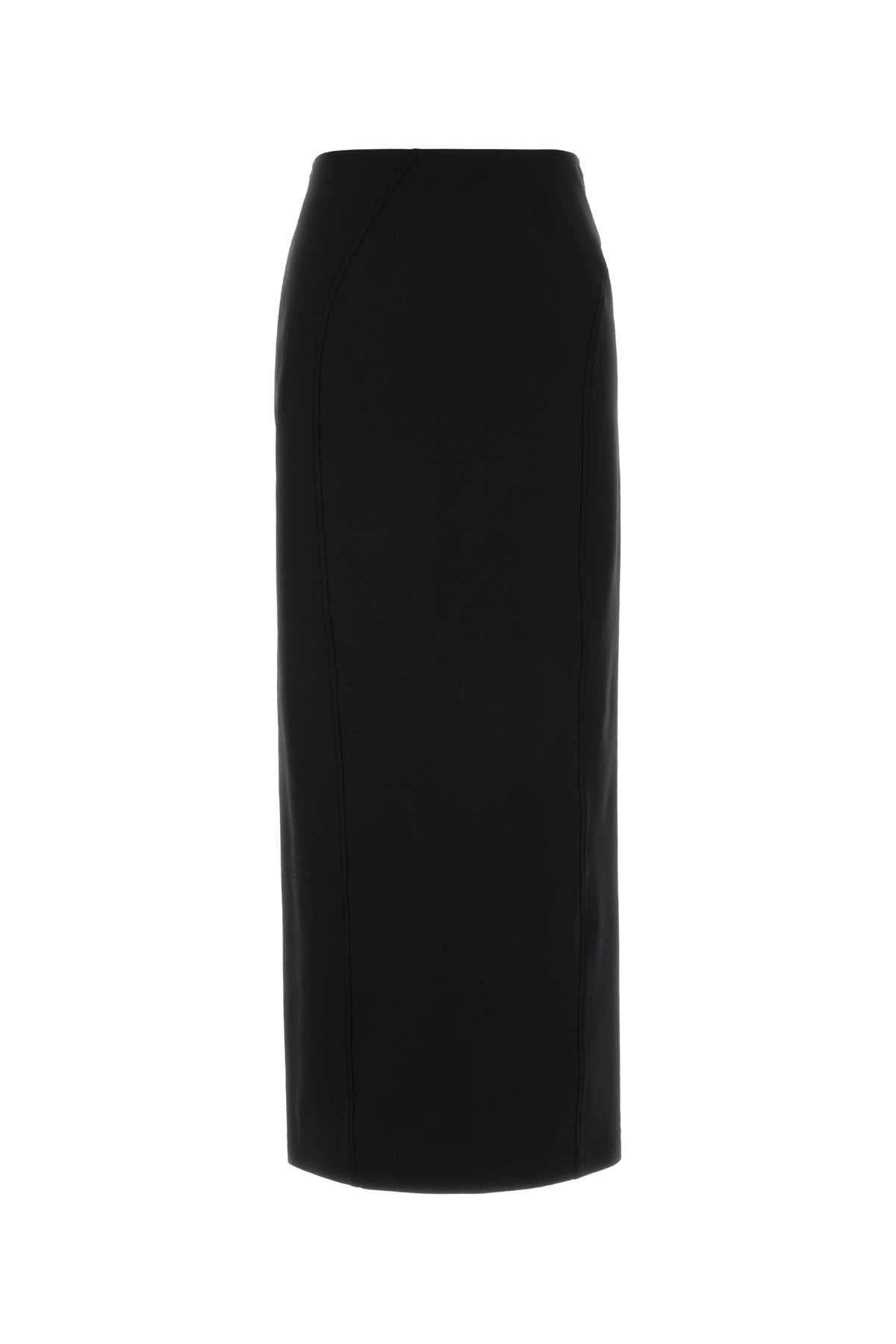 Virgin Wool Pencil Skirt — Black
