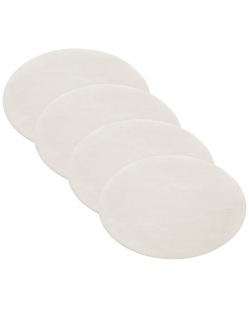 Set Of 4 Manufacture Rock Oval Faux Leather Reversible Placemats