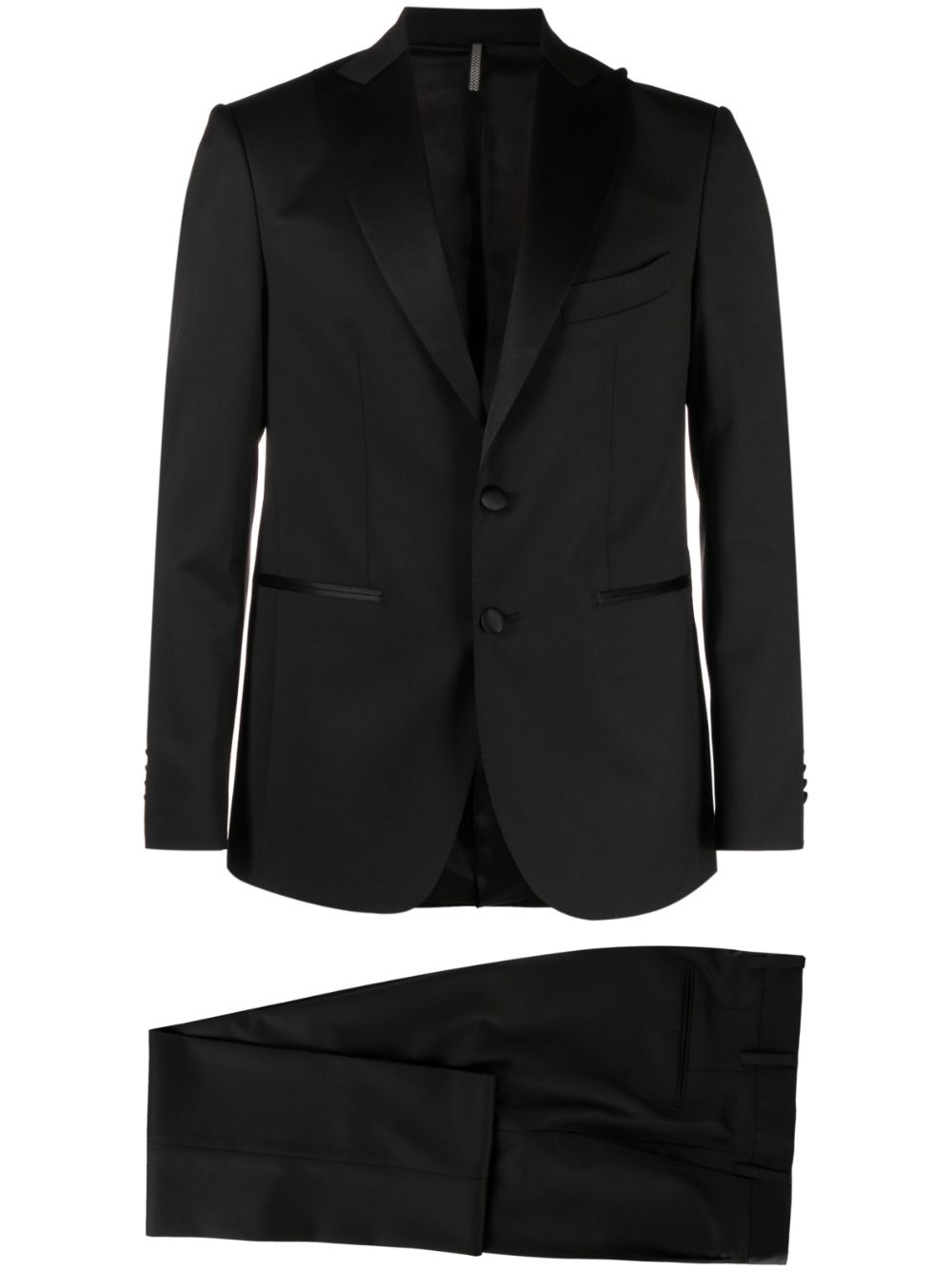 Peak-lapel single-breasted blazer - Black
