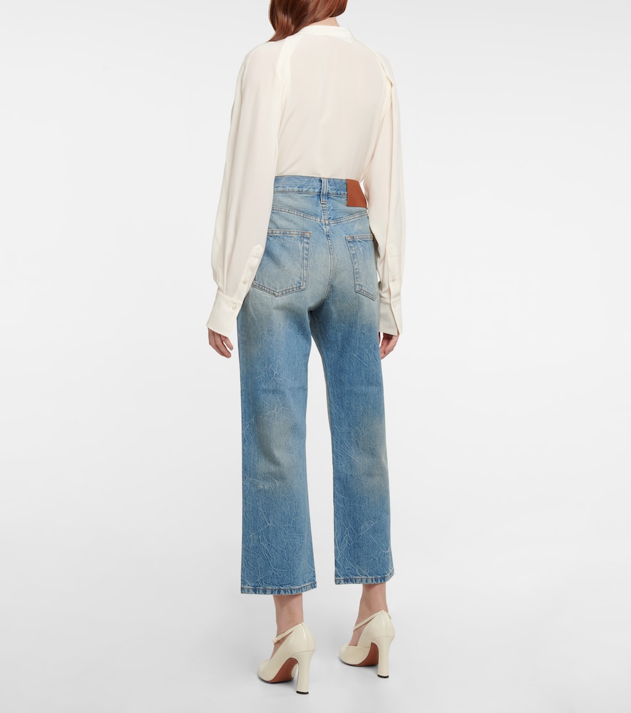 High-rise cropped jeans