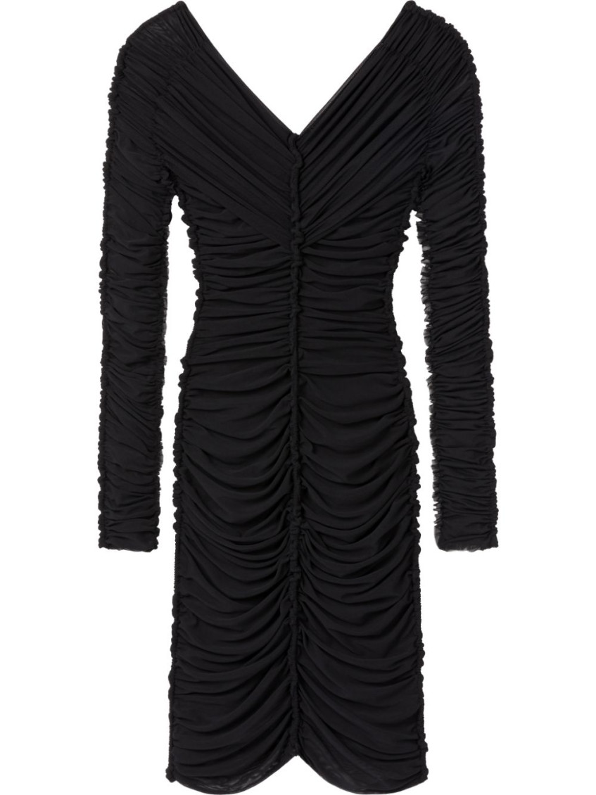 Black V-neck short dress