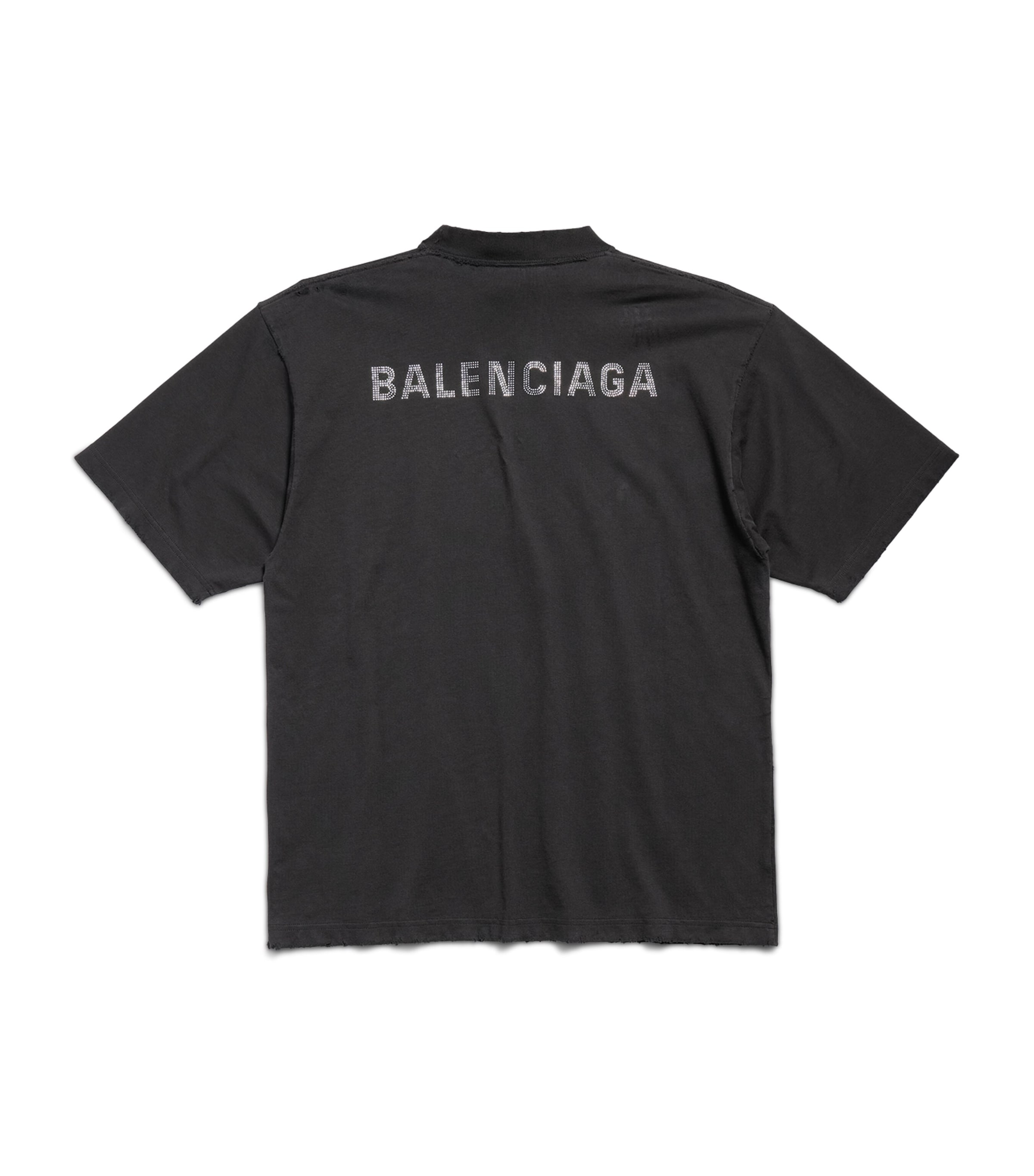 Distressed Rhinestone-Logo T-Shirt