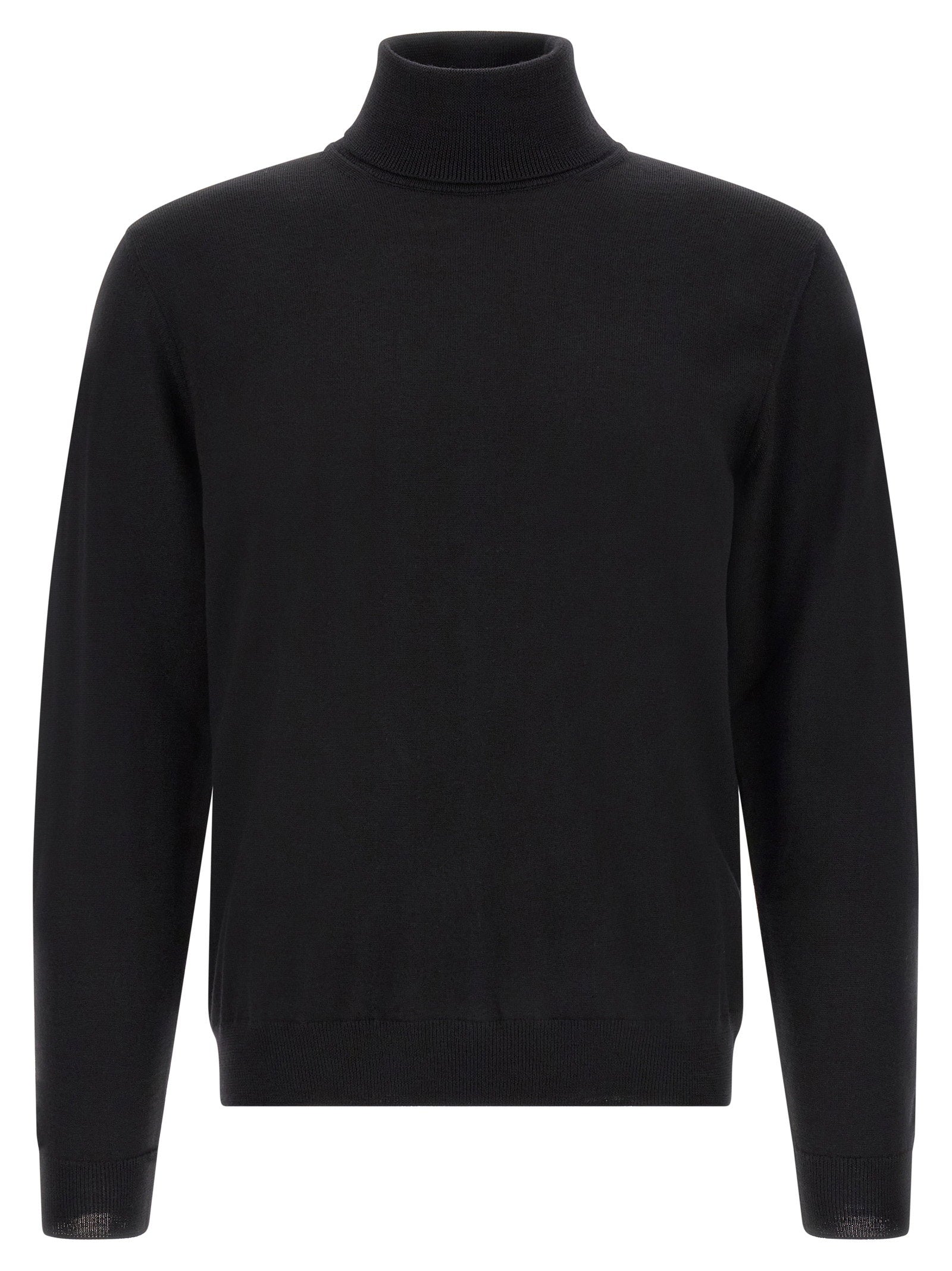 Virgin Wool Turtleneck Sweater — Black