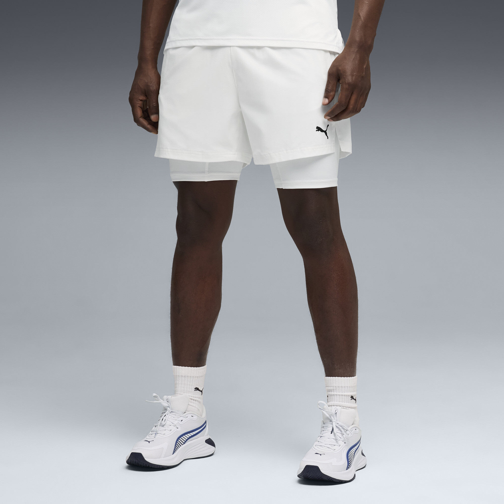 PUMA PWRMODE Training Men's 2-in-1 Stretch Woven Shorts in White