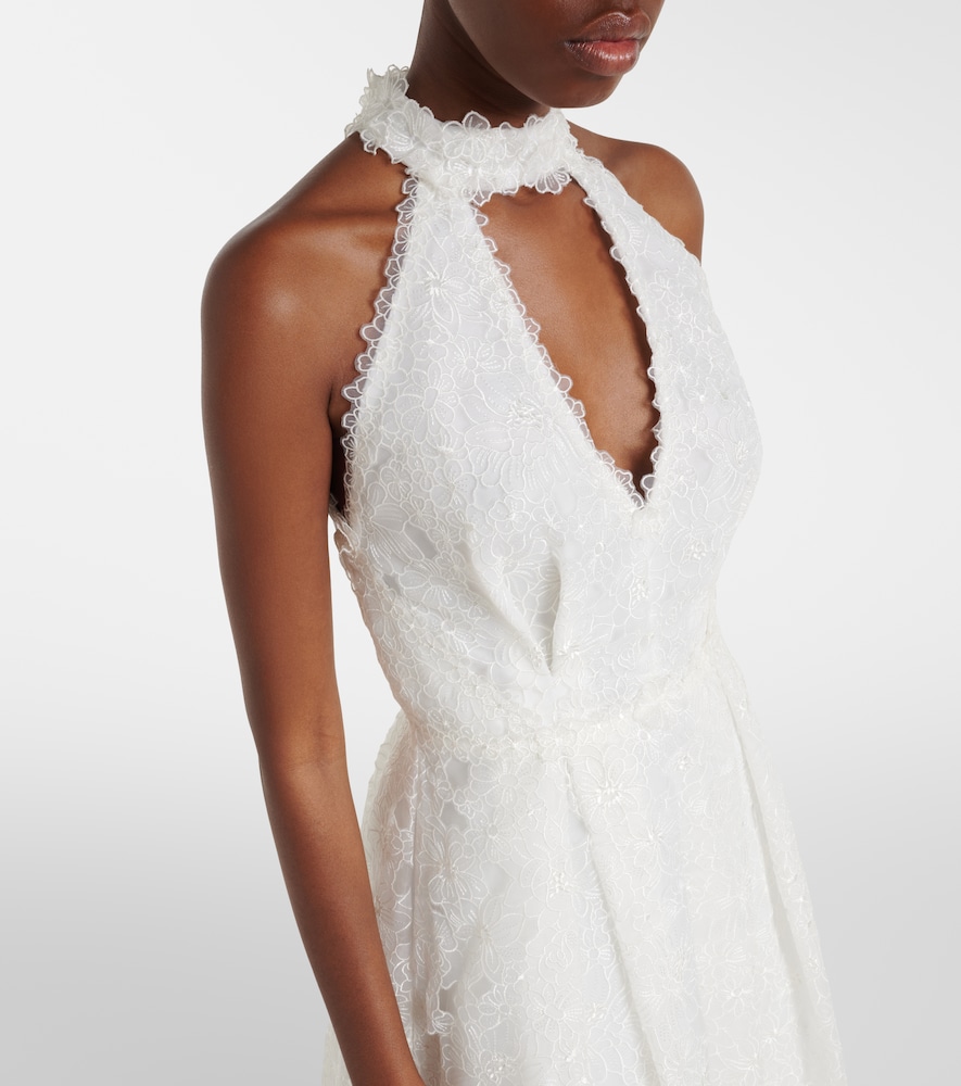 Lavinia embroidered organza cocktail dress