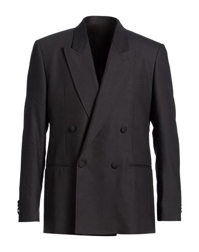 Man Blazer Black Size 42 Linen, Wool