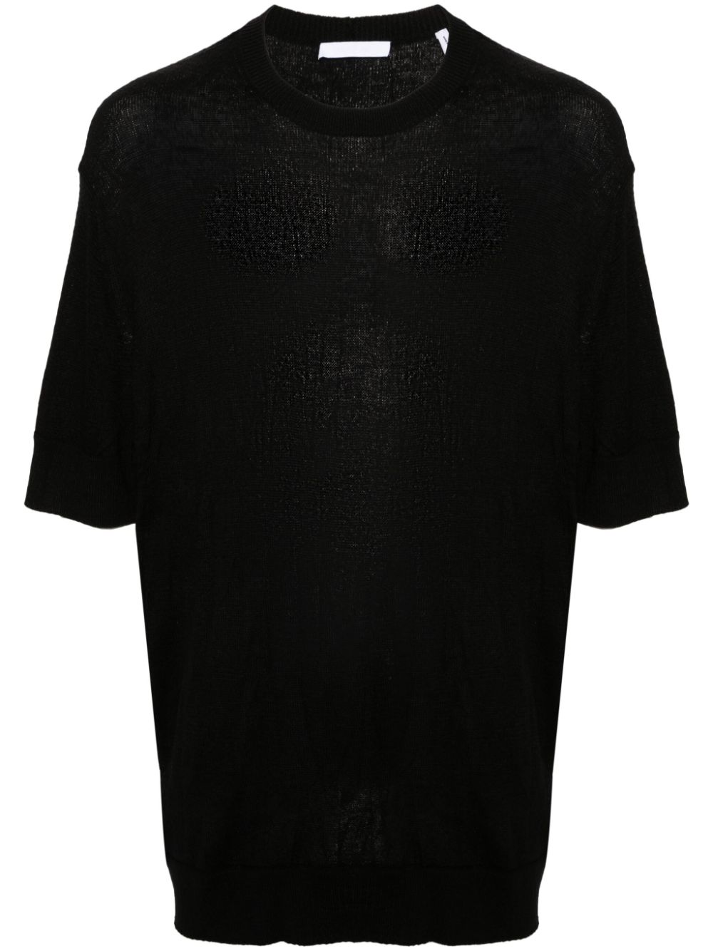 Crinkled wool T-shirt - Neutrals