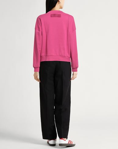 Woman Sweatshirt Fuchsia Size L Cotton, Elastane