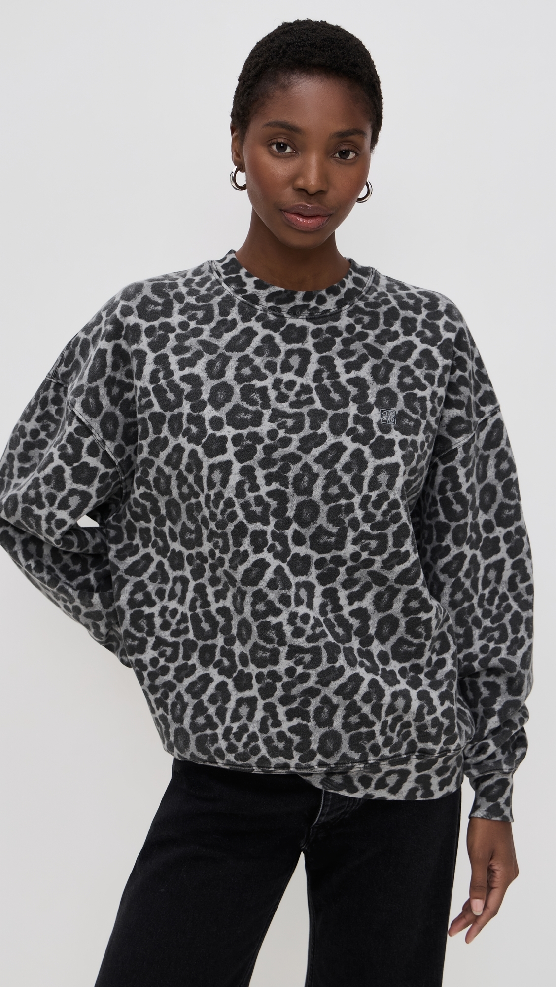 Miles Grey Leopard Sweatshirt Leopard
